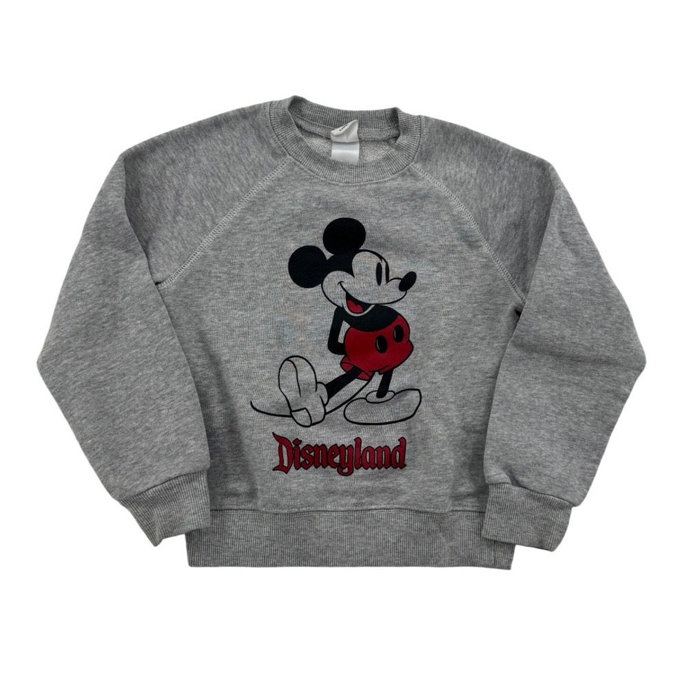 Disney Mickey Mouse Disneyland Kids Size 5/6 Gray Good Raglan Sweatshirt
